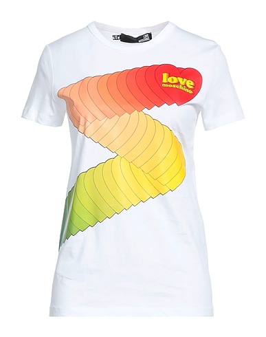 LOVE MOSCHINO T-shirt Bianco 100% Cotone, Elastan