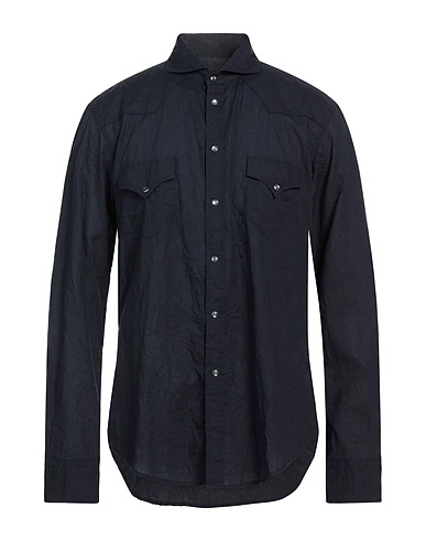 BRIAN DALES Solid color shirt Midnight blue 100% Cotton