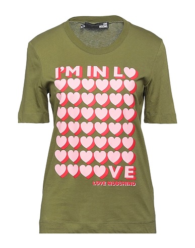 LOVE MOSCHINO Ｔシャツ ミリタリーグリーン コットン 100% / ポリウレタン