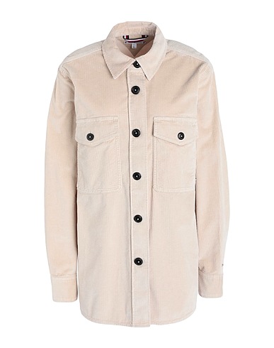 TOMMY HILFIGER Hemden und Blusen einfarbig Beige 77% Baumwolle, 22% Lyocell, 1% Elastan
