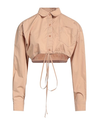ANDREĀDAMO Solid color shirts & blouses Beige 100% Cotton