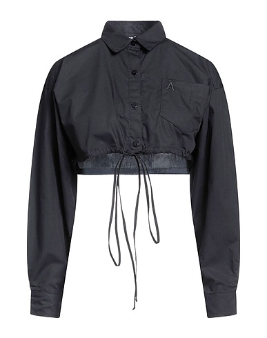 ANDREĀDAMO Solid color shirts & blouses Black 100% Cotton