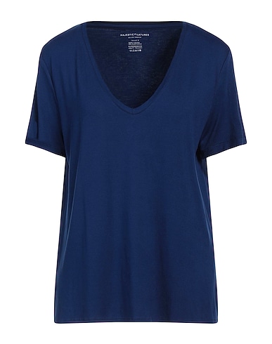 MAJESTIC FILATURES Basic T-Shirt Midnight blue 94% Viscose, 6% Elastane