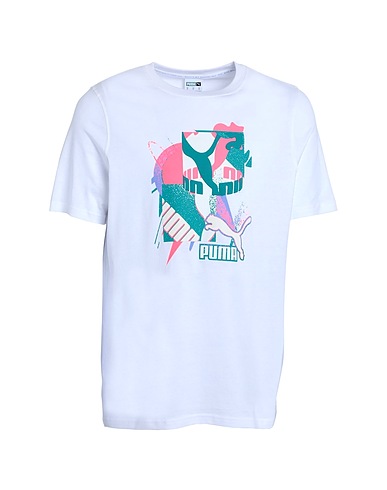PUMA T-shirt Fandom Graphic Tee
 White 100% Cotton
