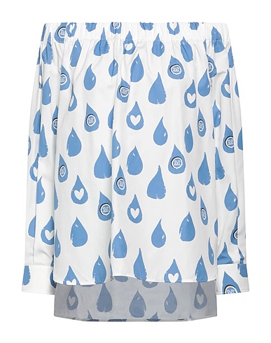 MAX MARA Off-the-shoulder top Azure 100% Cotton