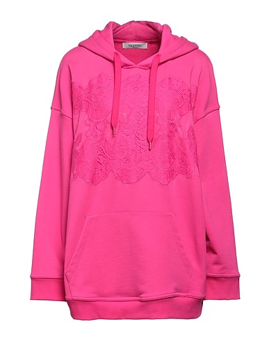 VALENTINO GARAVANI Hooded track jacket  Fuchsia 100% Cotton, Elastane