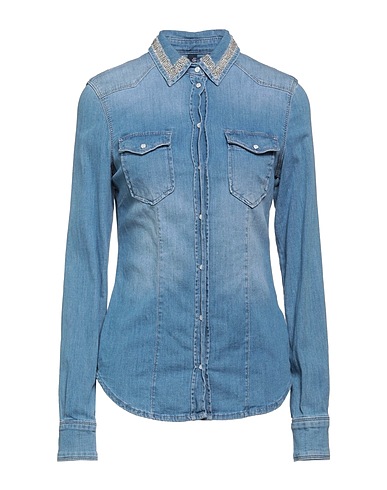 LIU •JO Denim shirt Blue 98% Cotton, 2% Elastane