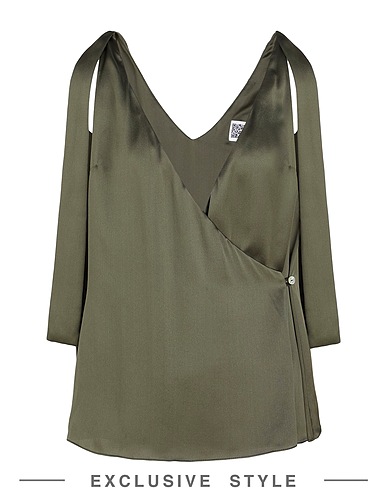 YOOX NET-A-PORTER for THE PRINCE'S FOUNDATION Top Verde scuro 100% Seta