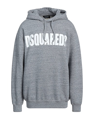 DSQUARED2 Hooded sweatshirt Grey 100% Cotton, Elastane