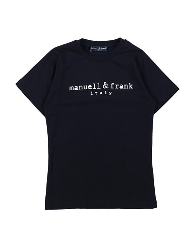 MANUELL & FRANK T-shirt Navy blue 90% Cotton, 10% Elastane