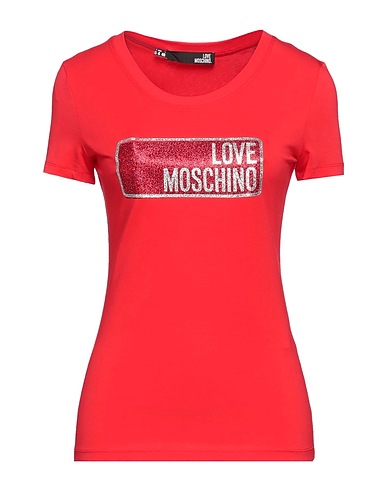 LOVE MOSCHINO T-shirt Red 95% Cotton, 5% Elastane