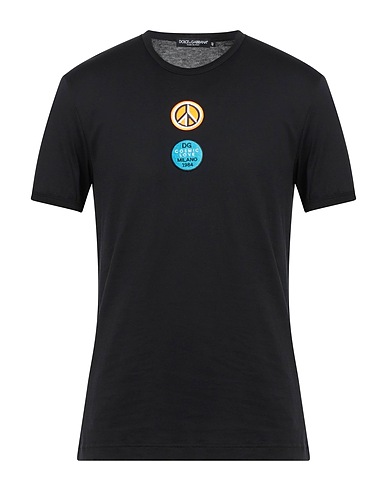 DOLCE&GABBANA T-shirt Black 100% Cotton, Viscose, Polyester, Polyamide