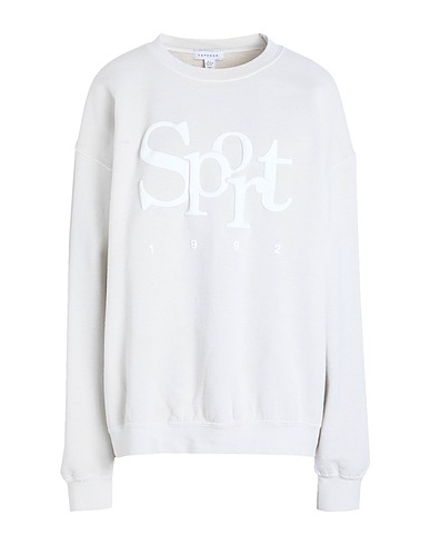 TOPSHOP Athletic sweatshirts Ivory 50% Cotton, 50% Polyester