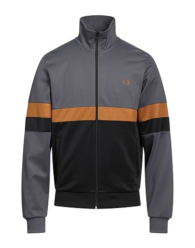 FRED PERRY Hooded sweatshirt Grey 54% Polyester, 46% Cotton, Elastane