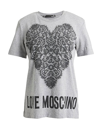 LOVE MOSCHINO T-shirt Grey 100% Cotton, Elastane