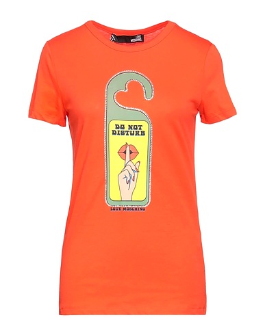 LOVE MOSCHINO T-shirt Orange 100% Cotton, Elastane
