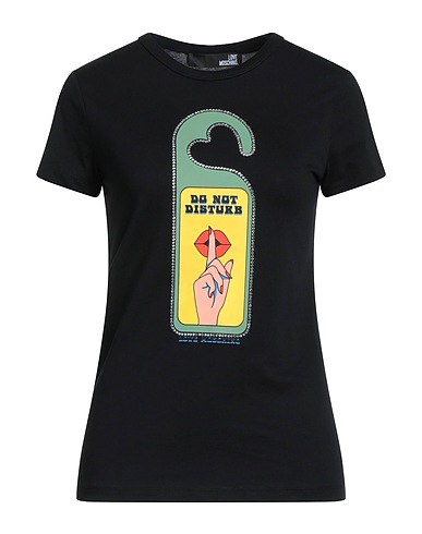 LOVE MOSCHINO T-shirt Black 100% Cotton, Elastane