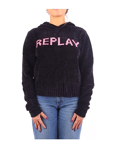 REPLAY Sweatshirt Sweatshirt Black Synthetic fibers