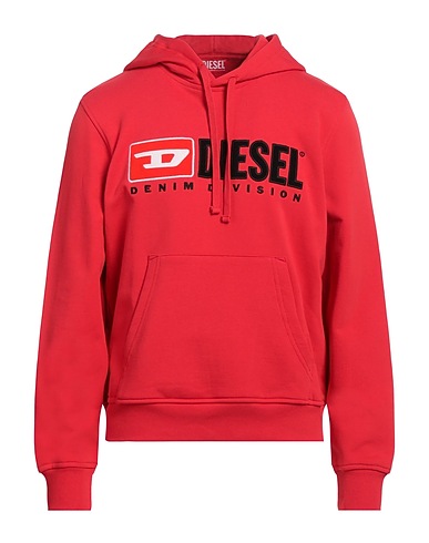 DIESEL Hooded track jacket  S-GINN-HOOD-DIV
 Red 100% Cotton