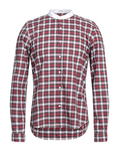 HIMON'S Camicia a quadri Mattone 100% Cotone
