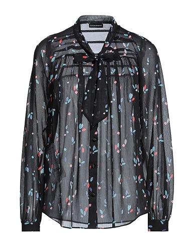 EMPORIO ARMANI Patterned shirts & blouses Black 100% Polyester