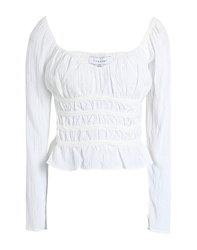 TOPSHOP Top Bianco 57% Viscosa, 42% Poliestere, 1% Elastan