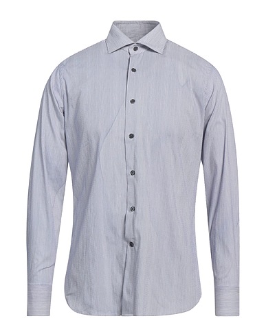 BAGUTTA Striped shirt Midnight blue 74% Cotton, 23% Polyamide, 3% Elastane