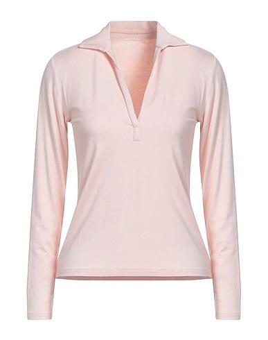 MAJESTIC FILATURES Polo shirt Light pink 94% Viscose, 6% Elastane