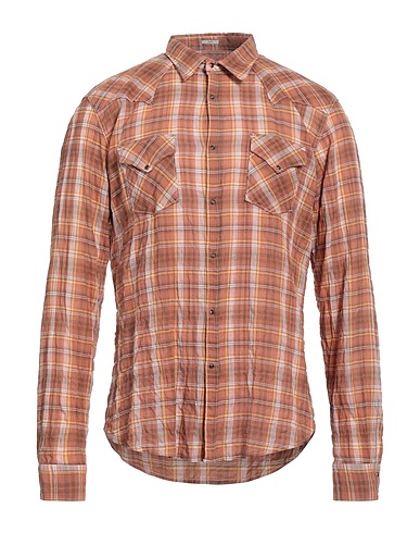 OGNUNOLASUA by CAMICETTASNOB Checked shirt Rust 99% Cotton, 1% Elastane