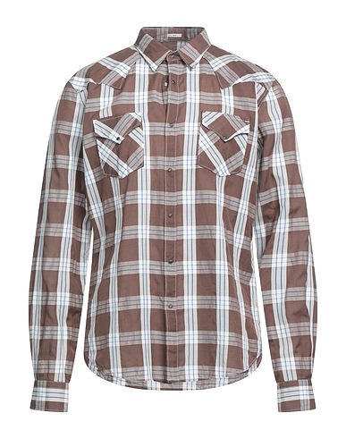 OGNUNOLASUA by CAMICETTASNOB Camicia a quadri Marrone 88% Cotone, 12% Lino