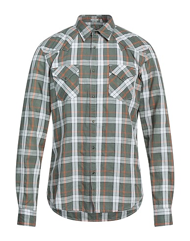 OGNUNOLASUA by CAMICETTASNOB Camicia a quadri Verde militare 88% Cotone, 12% Lino
