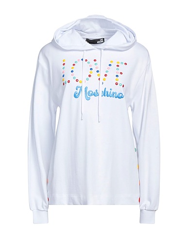LOVE MOSCHINO Hooded sweatshirt White 100% Cotton, Elastane