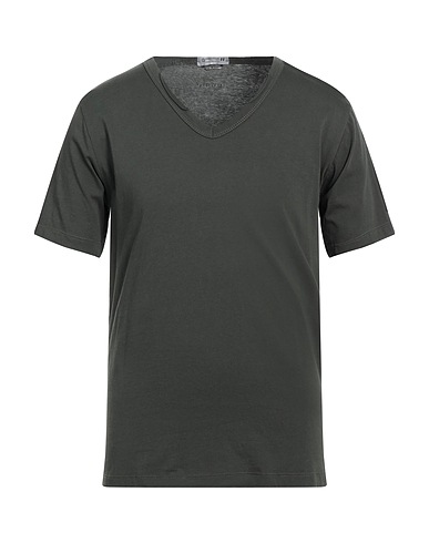 DANIELE ALESSANDRINI HOMME Basic T-Shirt Dark green 100% Cotton