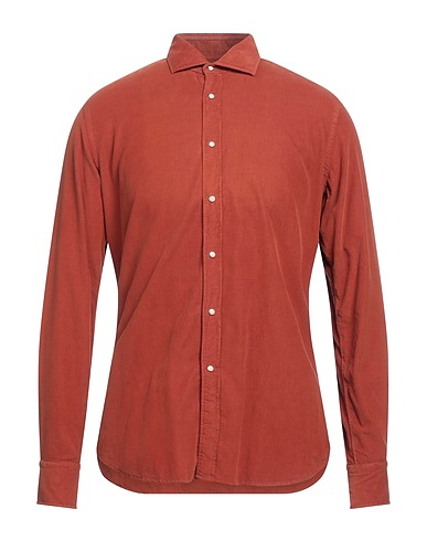 XACUS Solid color shirt Rust 100% Cotton