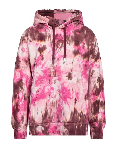 AMI ALEXANDRE MATTIUSSI Hooded track jacket  Pink 100% Cotton, Elastane