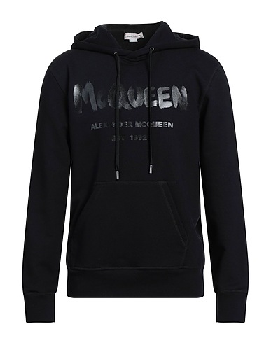 MCQUEEN Hooded track jacket  Black 100% Cotton