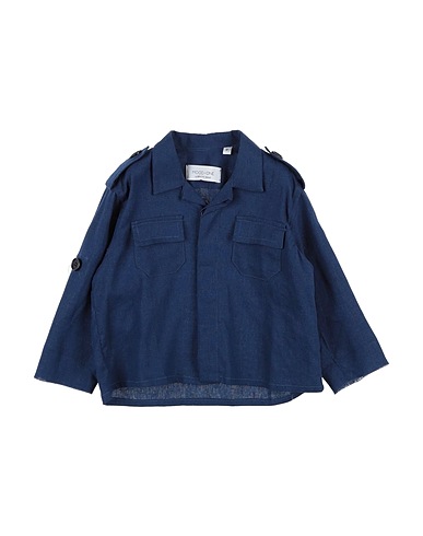 MOOD_ONE Solid color shirt Navy Linen