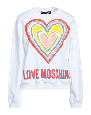 LOVE MOSCHINO Sweatshirt White 95% Cotton, 5% Elastane