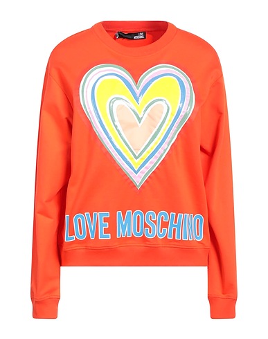 LOVE MOSCHINO Sweatshirt Orange 95% Cotton, 5% Elastane