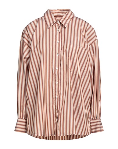 SFIZIO STUDIO Striped shirt Camel 100% Cotton