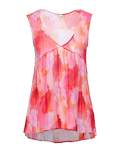 HER SHIRT HER DRESS Top Red 81% Viscose, 19% Silk