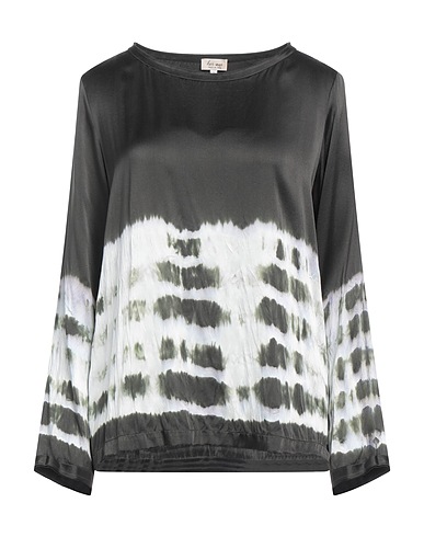 HER SHIRT HER DRESS Top Dark green 94% Silk, 6% Lycra®