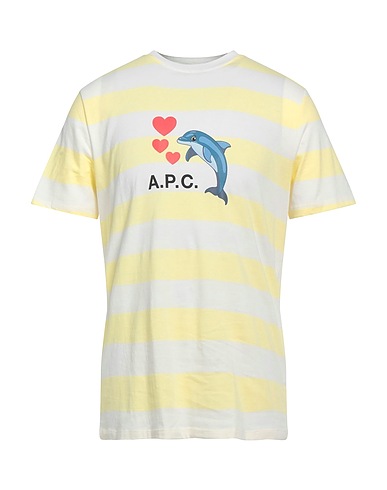 A.P.C. T-shirt Giallo pastello 100% Cotone