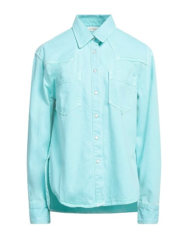 PALM ANGELS Camicia di jeans Turchese 100% Cotone