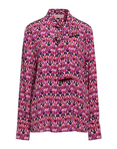 VALENTINO GARAVANI Patterned shirts & blouses Purple 100% Silk