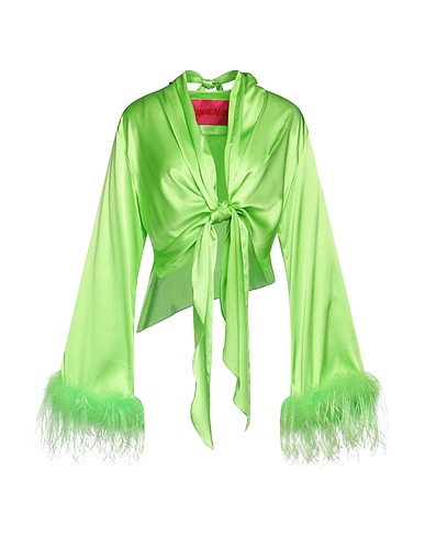 VERGUENZA Shirts & blouses with bow Light green 94% Silk, 6% Elastane