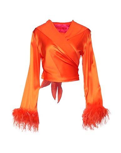 VERGUENZA Camicie e bluse con fiocco Arancione 94% Seta, 6% Elastan