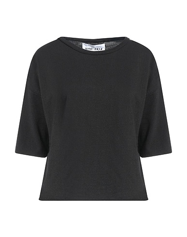 BRAND UNIQUE Sweatshirt Black 87% Cotton, 10% Polyamide, 3% Elastane
