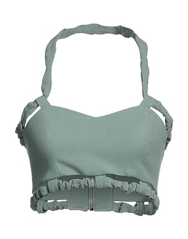 GANNI Crop top Sage green 100% Organic cotton