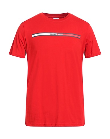 TOMMY JEANS T-shirt Red 100% Cotton
